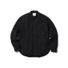 Organic Cotton Poplin Stand-Collar Shirt