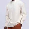 Recycled Cotton Mockneck Long Sleeve T-Shirt